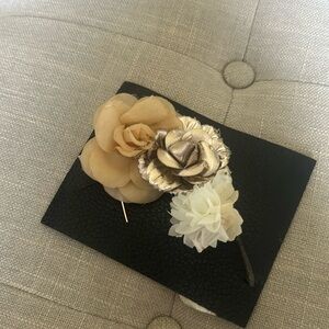 NWT Free People Neutral 3D Floral Hair Piece‎ One Size